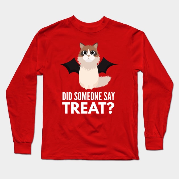 Seal Ragdoll Halloween Trick or Treat Long Sleeve T-Shirt by DoggyStyles